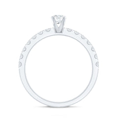 Certified Lab Grown Diamond Engagement Ring with Side Stones