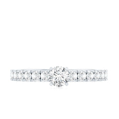 Certified Lab Grown Diamond Engagement Ring with Side Stones