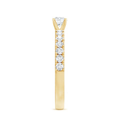 Certified Lab Grown Diamond Engagement Ring with Side Stones