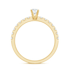 Certified Lab Grown Diamond Engagement Ring with Side Stones