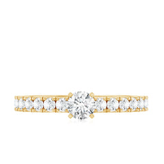 Certified Lab Grown Diamond Engagement Ring with Side Stones