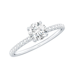 Lab Grown Diamond 5 MM Solitaire Engagement Ring with Side Stones
