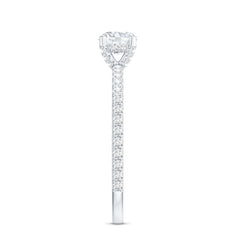 Lab Grown Diamond 5 MM Solitaire Engagement Ring with Side Stones