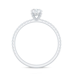 Lab Grown Diamond 5 MM Solitaire Engagement Ring with Side Stones