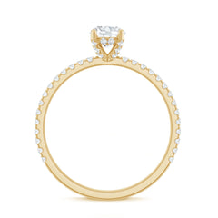 Lab Grown Diamond 5 MM Solitaire Engagement Ring with Side Stones