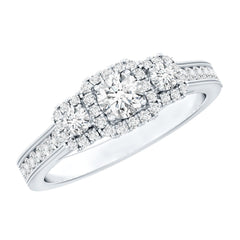 Certified Lab Grown Diamond Three Stone Engagement Ring