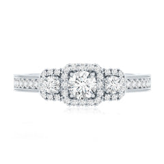 Certified Lab Grown Diamond Three Stone Engagement Ring