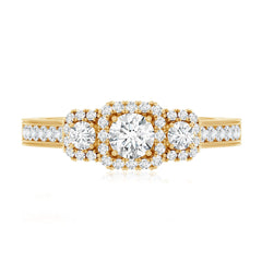 Certified Lab Grown Diamond Three Stone Engagement Ring
