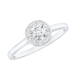 Certified Lab Grown Diamond Halo Promise Engagement Ring