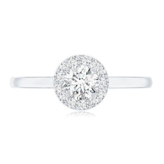 Certified Lab Grown Diamond Halo Promise Engagement Ring
