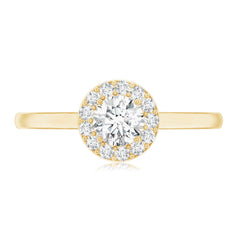 Certified Lab Grown Diamond Halo Promise Engagement Ring