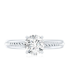 Certified Lab Grown Diamond 5 MM Round Solitaire Promise Ring