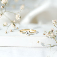 Certified 5 MM Lab Grown Diamond Solitaire Promise Ring
