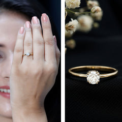 Certified 5 MM Lab Grown Diamond Solitaire Promise Ring
