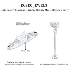 Certified Lab Grown Diamond 5 MM Heart Promise Ring