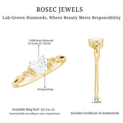 Certified Lab Grown Diamond 5 MM Heart Promise Ring