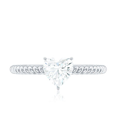 Certified 5 MM Heart Lab Grown Diamond Solitaire Promise Ring