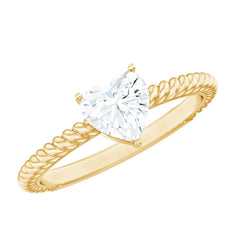 Certified 5 MM Heart Lab Grown Diamond Solitaire Promise Ring