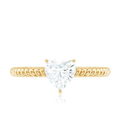 Certified 5 MM Heart Lab Grown Diamond Solitaire Promise Ring