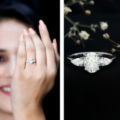 Lab Grown Diamond Past Present Future Engagement Ring For Women