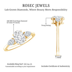 Lab Grown Diamond Past Present Future Engagement Ring For Women