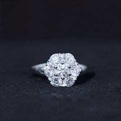 Certified Lab Grown Diamond Flower Engagement Ring