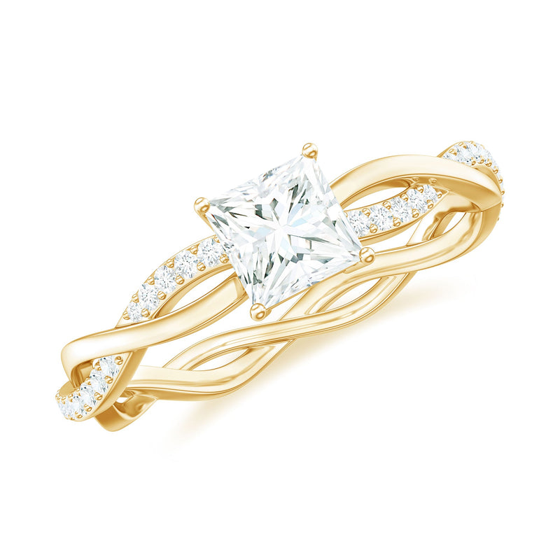 Certified Lab Grown Diamond 6MM Princess Cut Engagement Ring