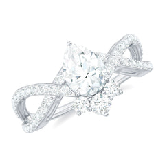 Lab Grown Diamond Teardrop Designer Engagement Ring
