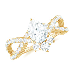 Lab Grown Diamond Teardrop Designer Engagement Ring