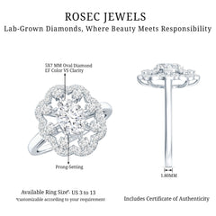 Certified Lab Grown Diamond Statement Engagement Ring