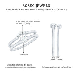 Lab Grown Diamond Minimal Engagement Ring With Enhancer
