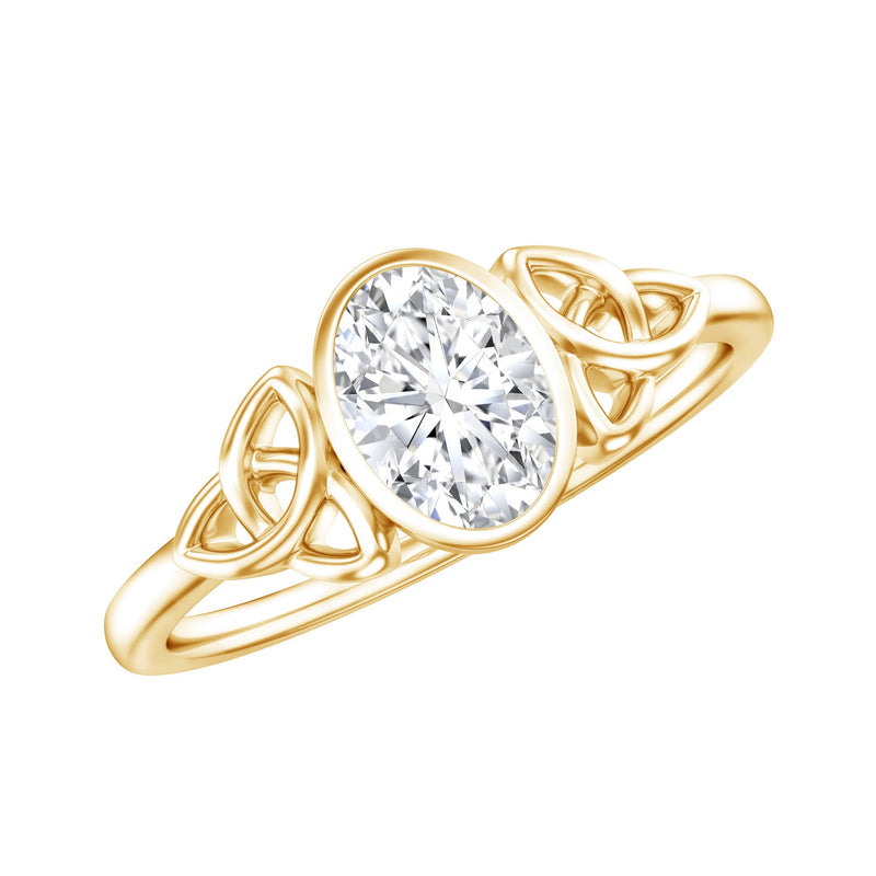 5X7 MM Oval Lab Grown Diamond Celtic Knot Engagement Ring