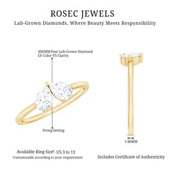 Certified Lab Grown Diamond 2 Stone Promise Ring