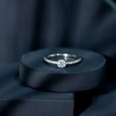 Certified 5 MM Lab Grown Diamond Engagement Ring With Side Stones