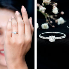Certified 5 MM Lab Grown Diamond Engagement Ring With Side Stones
