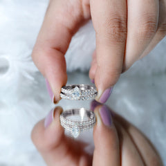 Certified Lab Grown Diamond Engagement Ring With Wedding Band