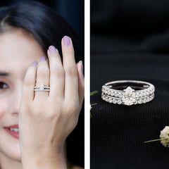 Certified Lab Grown Diamond Engagement Ring With Wedding Band