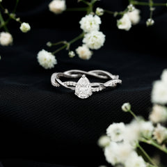 Lab Grown Diamond 5X7 MM Pear Shaped Engagement Ring