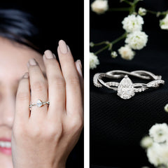 Lab Grown Diamond 5X7 MM Pear Shaped Engagement Ring