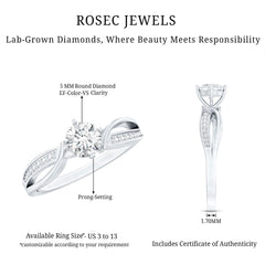 Certified Lab Grown Diamond 5 MM Infinity Engagement Ring