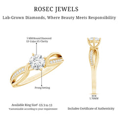 Certified Lab Grown Diamond 5 MM Infinity Engagement Ring