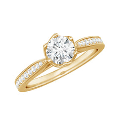 Lab Grown Diamond Solitaire Engagement Ring with Side Stones