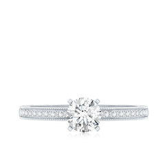5MM Lab Grown Diamond Engagement Ring With Side Stones