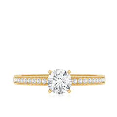 5MM Lab Grown Diamond Engagement Ring With Side Stones