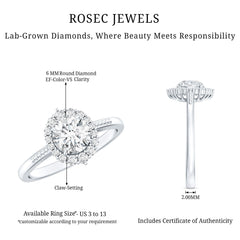 Classic Lab Grown Diamond Halo Engagement Ring