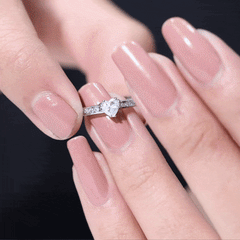Lab Grown Diamond 5 MM Heart Engagement Ring With Side Stones