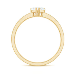 Lab Grown Diamond 5 MM Heart Engagement Ring With Side Stones