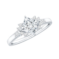 Certified 5 MM Lab Grown Diamond Princess Cut Engagement Ring