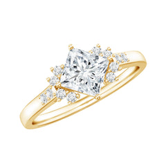 Certified 5 MM Lab Grown Diamond Princess Cut Engagement Ring