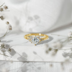 Certified 5 MM Lab Grown Diamond Princess Cut Engagement Ring